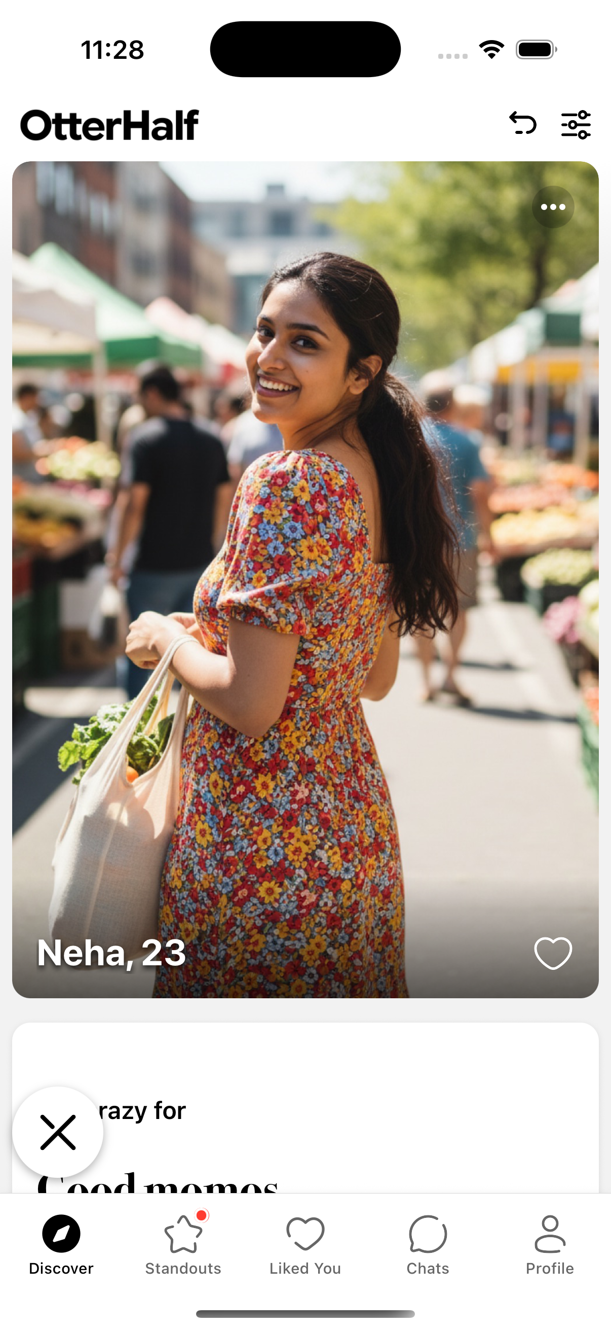 OtterHalf discover screen